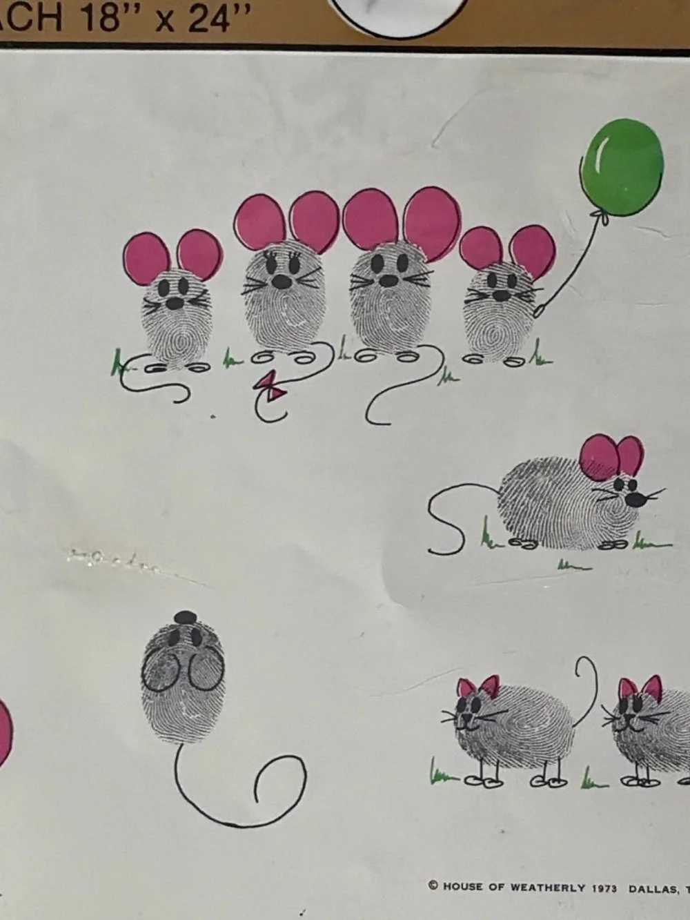 Vintage 1973 House of Weatherly Owl Mouse Frog Bird Gift Wrap 2 Sheets Sealed